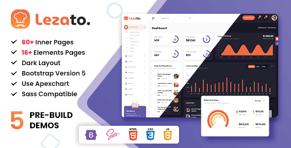 Lezato - Restaurant Food Admin Dashboard Template Bootstrap 5 Lezato - Restaurant Food Admin Dashboard Template Bootstrap 5