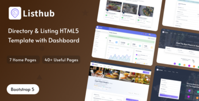 Listhub -Directory & Listing HTML Template with Dashboard