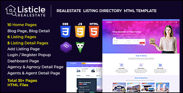 Listicle - RealEstate Listing HTML Template Listicle - RealEstate Listing HTML Template