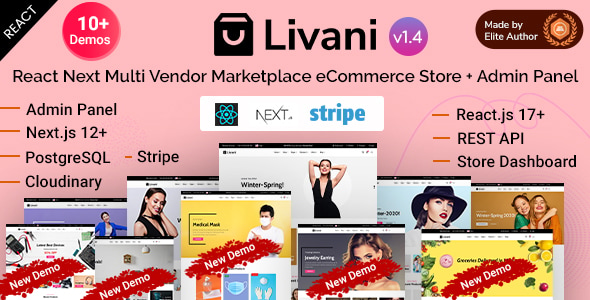 Livani - React Next Multi Vendor Marketplace eCommerce Store + Admin Panel Livani - React Next Multi Vendor Marketplace eCommerce Store + Admin Panel