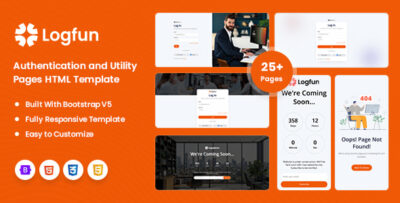 Logfun | Authentication and Utility Pages HTML Template