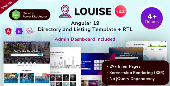 Louise - Angular 19+ Directory Listing Template with SSR + Admin Panel Louise - Angular 19+ Directory Listing Template with SSR + Admin Panel