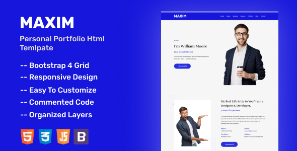 Maxim - Personal Portfolio HTML Template Maxim - Personal Portfolio HTML Template