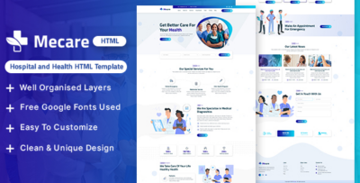Mecare - Hospital and Health HTML Template