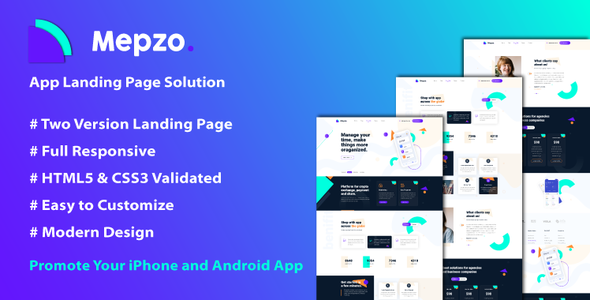 Mepzo- Mobile App Responsive Landing Page Mepzo- Mobile App Responsive Landing Page