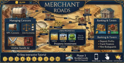 Merchant Roads | Caravan Trading and Management Html5 Game