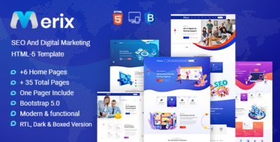 MERIX - Creative Digital Agency HTML-5 Template + RTL Ready
