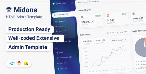 Midone - Tailwind 4+ HTML Admin Dashboard Template Midone - Tailwind 4+ HTML Admin Dashboard Template