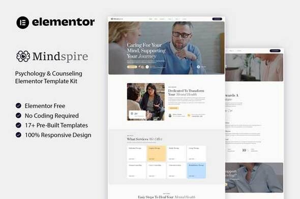 Mindspire - Psychology & Counseling Elementor Template Kit Mindspire - Psychology & Counseling Elementor Template Kit