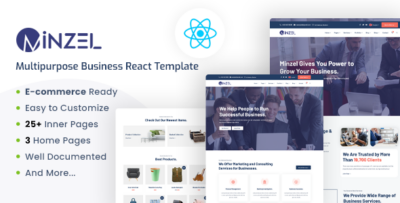 Minzel - Multipurpose React Template For Modern Business