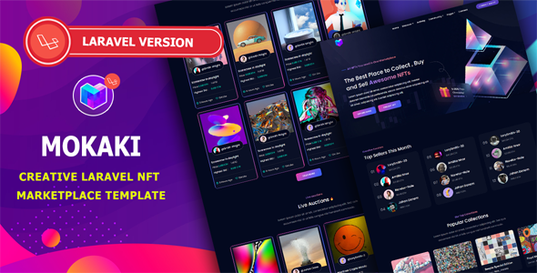 Mokaki - Laravel NFT Marketplace Template Mokaki - Laravel NFT Marketplace Template