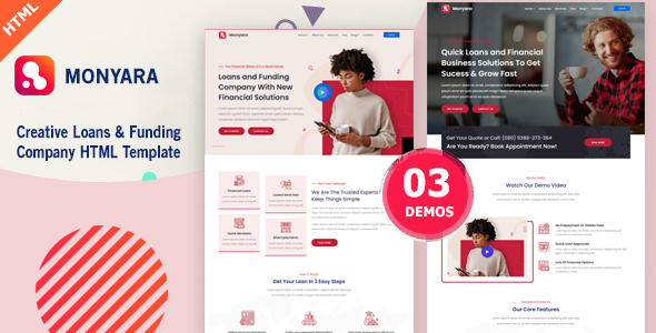 Monyara - Loans & Funding Company Template Monyara - Loans & Funding Company Template