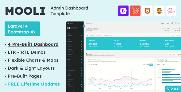 Mooli - Laravel + HTML Admin Dashboard Template with Bootstrap Mooli - Laravel + HTML Admin Dashboard Template with Bootstrap