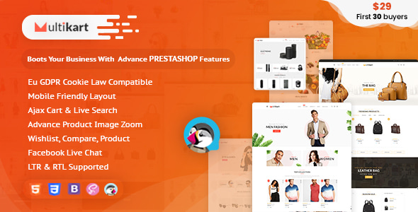 Multikart Prestashop Theme for Fashion | Watches| Bags | Shoes | Accessories Multikart Prestashop Theme for Fashion | Watches| Bags | Shoes | Accessories