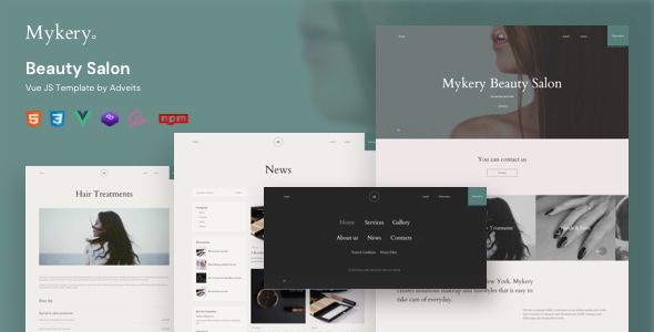 Mykery - Beauty Salon Vue JS Template Mykery - Beauty Salon Vue JS Template