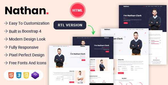 Nathan - Responsive CV / Resume / One Page Portfolio Template Nathan - Responsive CV / Resume / One Page Portfolio Template