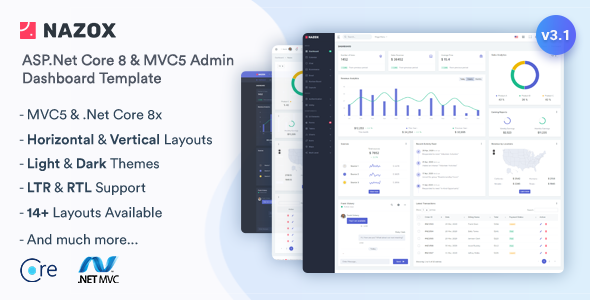 Nazox - ASP.Net Core & MVC5 Admin & Dashboard Template Nazox - ASP.Net Core & MVC5 Admin & Dashboard Template