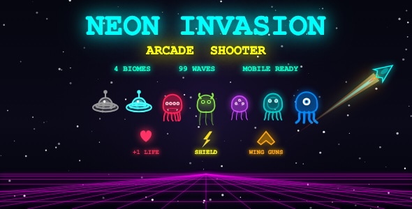 Neon Invasion | HTML5 Arcade Space Shooter Game Neon Invasion | HTML5 Arcade Space Shooter Game