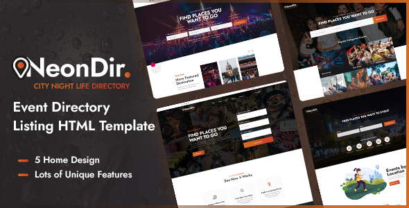 NeonDir - Event Directory Listing HTML Template NeonDir - Event Directory Listing HTML Template