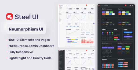 Neumorphic Bootstrap Dashboard - Steel UI Neumorphic Bootstrap Dashboard - Steel UI