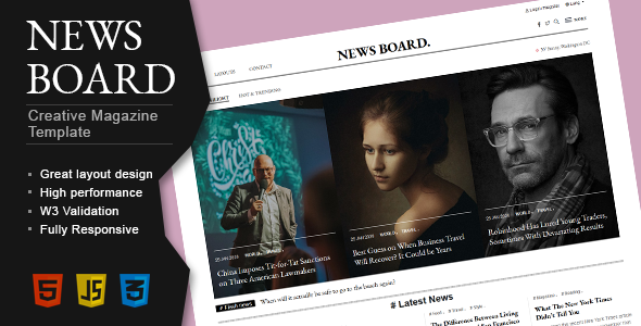 Newsboard - Creative Blog/Magazine/Publisher HTML Template Newsboard - Creative Blog/Magazine/Publisher HTML Template