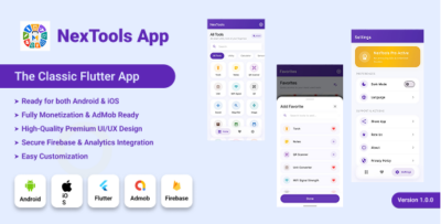 NexTools | 48-in-1 Utility and Multi-Tool Flutter App with AdMob and In-App Purchases
