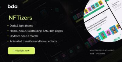 NFTizers: NFT Landing Website - Full screen blocks