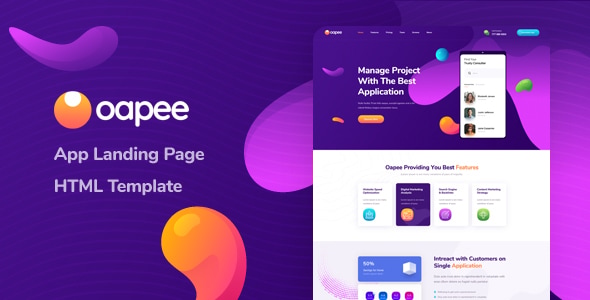 Oapee - App Landing Page HTML Template Oapee - App Landing Page HTML Template