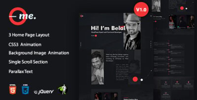 onlyMe - One Page Personal Portfolio