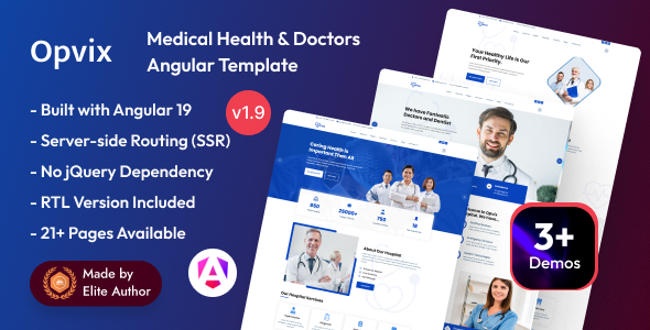 Opvix - Medical Health & Doctors Angular 19+ Template Opvix - Medical Health & Doctors Angular 19+ Template