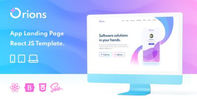 Orions - Responsive App Landing Page React JS Template