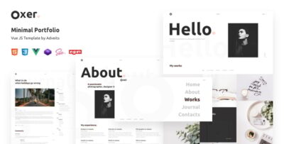 Oxer - Minimal Portfolio Vue JS Template