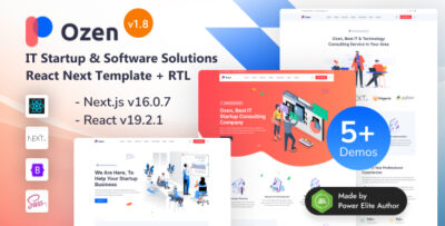 Ozen - React Nextjs 16 IT Startup & Software Solutions Template