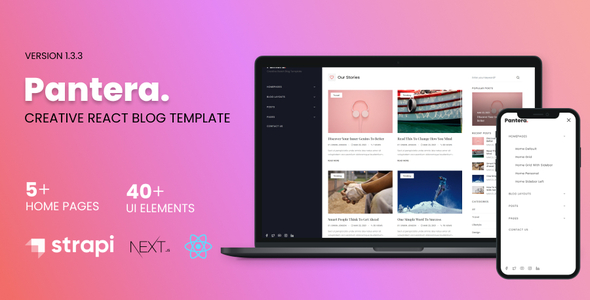 Pantera - Creative React Blog Template with RESTFul API Pantera - Creative React Blog Template with RESTFul API
