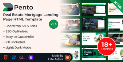 Pento - Real Estate Mortgage Landing Page Bootstrap 5 Template