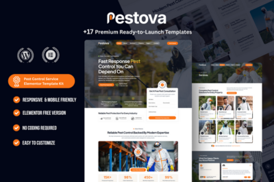 Pestova - Pest Control Service WordPress Elementor Template Kit