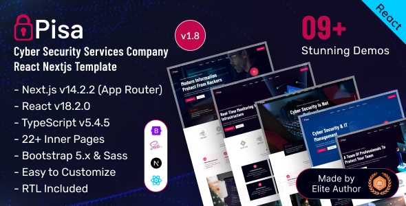 Pisa - Cyber Security Services Company React Nextjs 14+ Template Pisa - Cyber Security Services Company React Nextjs 14+ Template