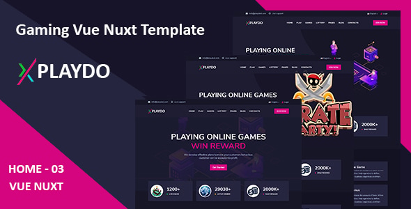 Playdo- Live Gaming & Games Studio Vue Nuxt Template. Playdo- Live Gaming & Games Studio Vue Nuxt Template.