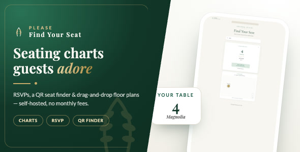 Please Find Your Seat - Event Seating Chart, RSVP & QR Seat Finder (Laravel SaaS) Please Find Your Seat - Event Seating Chart, RSVP & QR Seat Finder (Laravel SaaS)