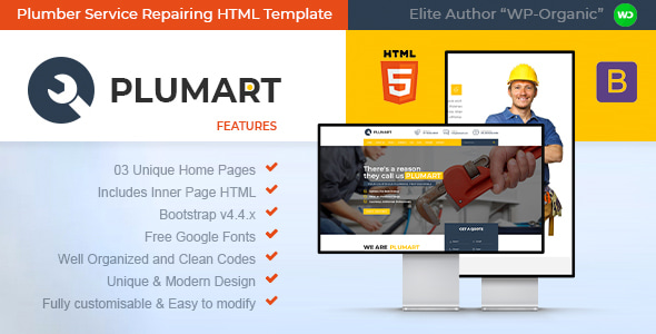 Plumart - Plumber Service Repairing HTML Template Plumart - Plumber Service Repairing HTML Template