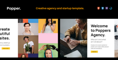 Popper - Creative Agency and Startup Portfolio Template