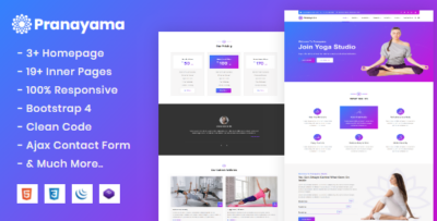 Pranayama - Yoga Studio and Meditation Template