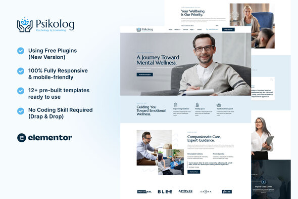 Psikolog - Psychology & Counseling Elementor Template Kit Psikolog - Psychology & Counseling Elementor Template Kit