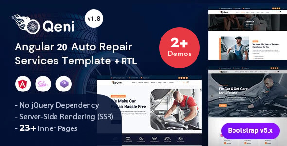 Qeni - Angular 20 Car Repairing & Inspection Services Template Qeni - Angular 20 Car Repairing & Inspection Services Template