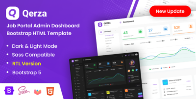 Qerza - Job Portal Admin Dashboard Bootstrap HTML Template + RTL Ready