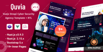 Quvia - Strapi 4 Cyber Security Services Vuejs Template