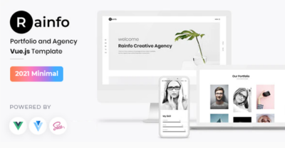 Rainfo - Vue JS Minimal Agency and Portfolio Template