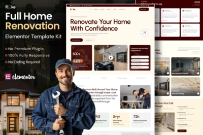 Rake - Full Home Renovation & Remodeling Elementor Template Kit