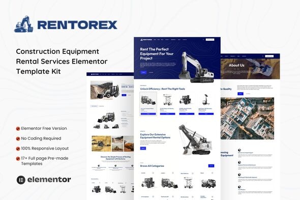 Rentorex - Construction Equipment Rental Elementor Template Kit Rentorex - Construction Equipment Rental Elementor Template Kit