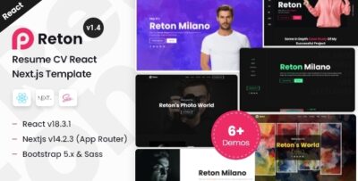 Reton - Resume CV React Nextjs 14+ Template